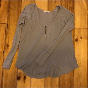 Tan Boyfriend Thermal Henley Shirt